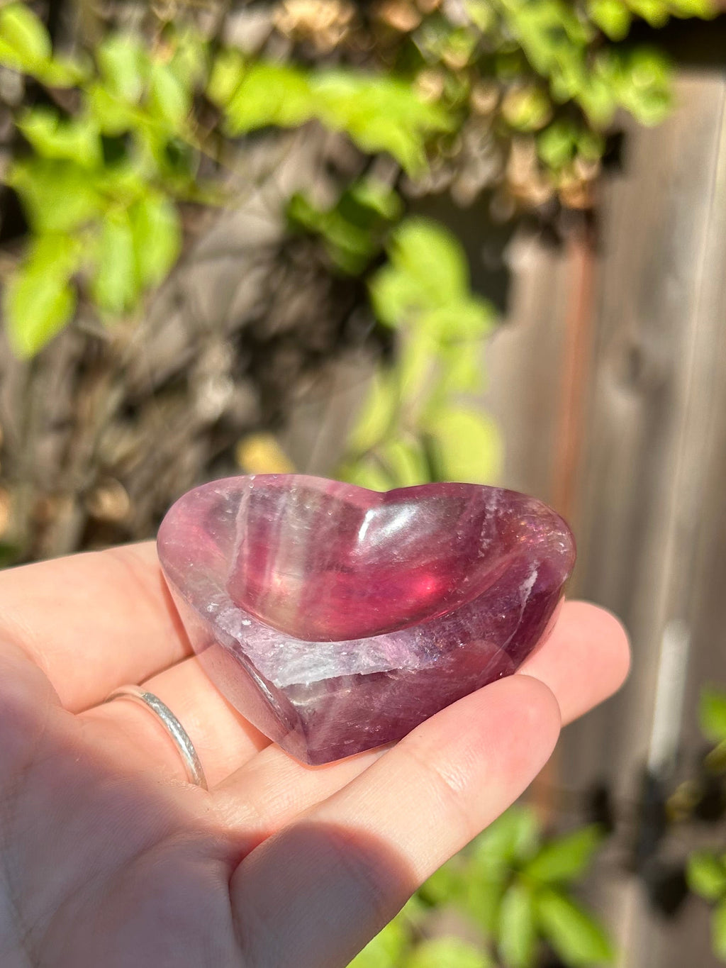 Fluorite mini heart bowl